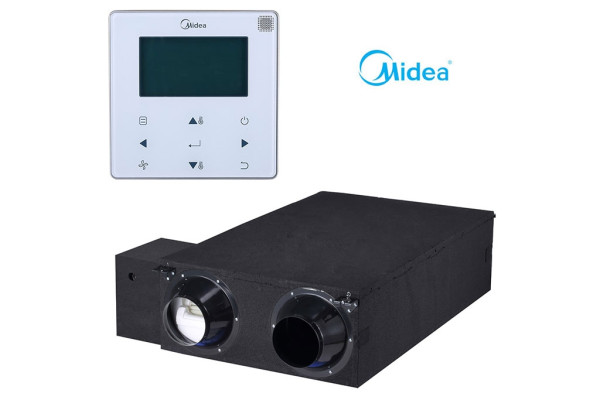 Midea HRV-D500(B) (500 m3/h, 230V, 1 fázis) WDC-120G/WK távirányítóval